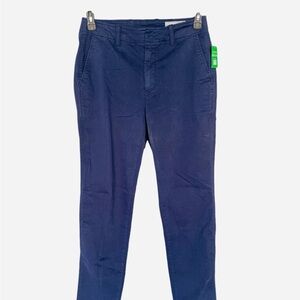 NWT-Gap Navy Khakis High Waist Straight Leg 8T Tall Pleated. Msrp $70